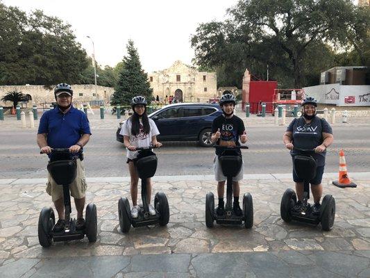 In front of the Alamo!