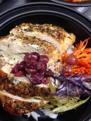 Gorgonzola Stuffed Chicken with Roasted Grapes from our Personal Chef Meal Delivery Services