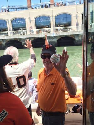 Catching a ball at McCovey Cove