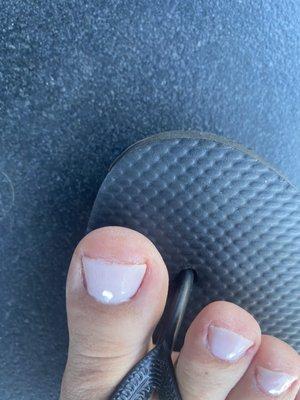 Non filed toes by nail tech