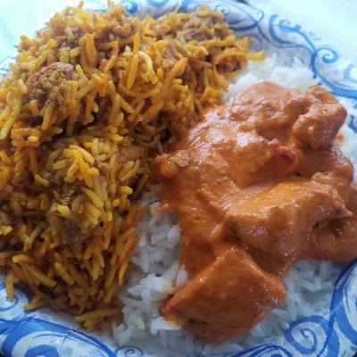 Chicken Biryani and Chicken Tikka Masala close up!