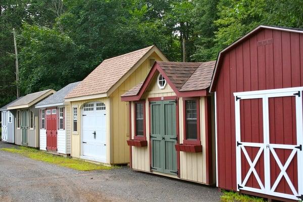 Here are a few of the storage shed styles and sizes available at Best in Backyards in Cheshire, Connecticut.