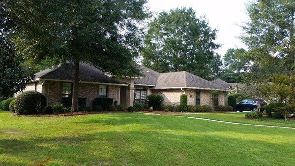 Check out how neat all the bushes are trimmed, how the beds have new pine straw and how the lawn has been mowed.