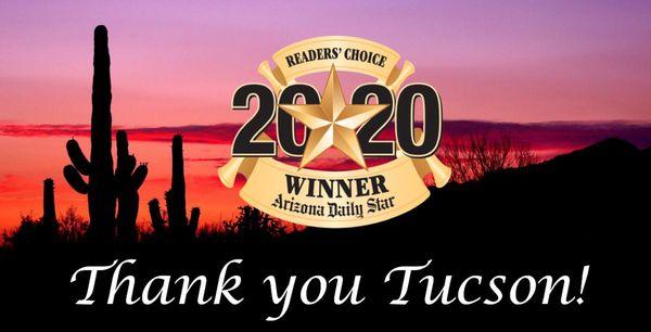 Thank you Tucson for voting us Best Auto Glass Shop in 2020!