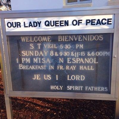 Sign outside church