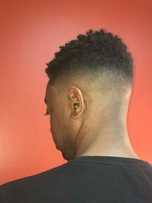 Fade w/textured sponge on top