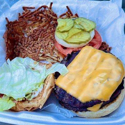 Double Cheeseburger w/ Hashbrowns (ordered extra crispy)