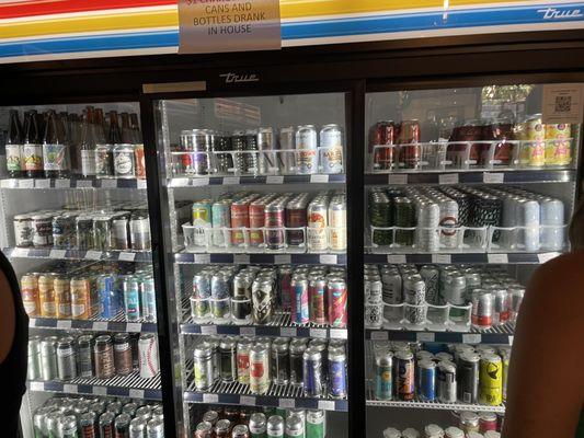 Lots of beverages for sale