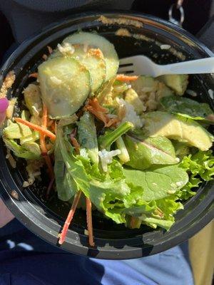 wtf is this? my salad poke bowl. wrong sauce