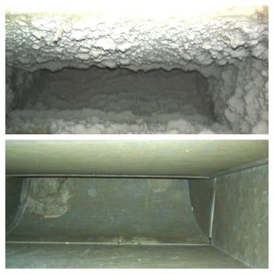 Actual work performed by an American Duct Cleaners, Inc. technician.