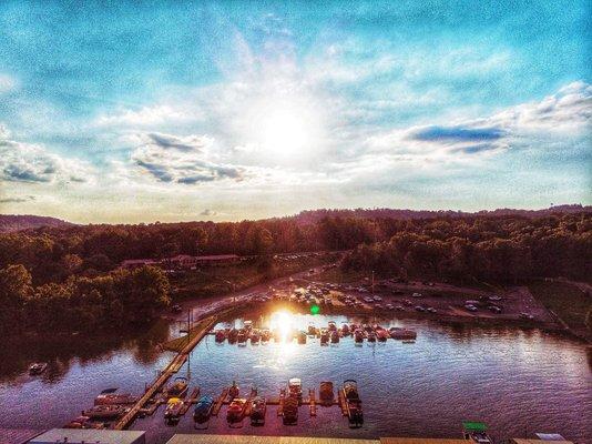 Beautiful drone photo Lodge and Marina.