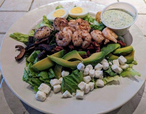 Awesome new seasonal entree salad. The Summer Cobb w/o corn. Shrimp added. Awesome!