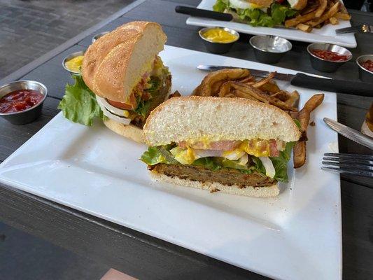 Another view of the veggie burger. Yum!