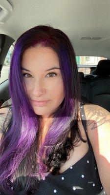 Purple on very dark hair