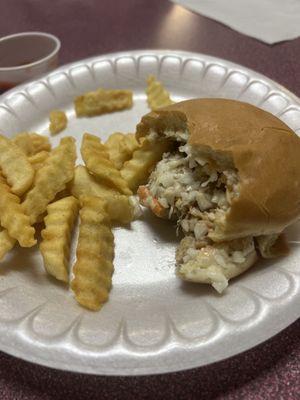 NC bbq with fries