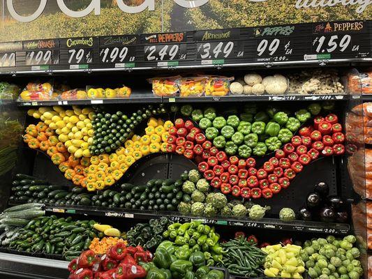 Produce organized in waves