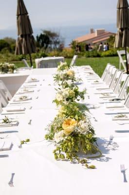 Beautifully designed tables at Terranea Resort!!  Everyone was able to have an ocean view during the reception!!