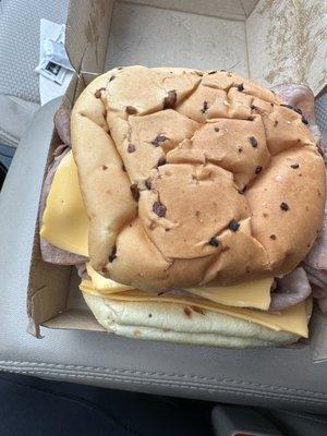 Roast beef and cheddar. Since when does it come with sliced american???