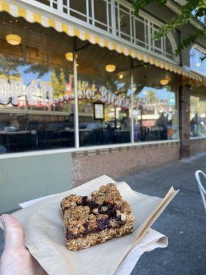 Red Berry Jam Oat Bar (I think it was raspberry) it was Vegan & Gluten Free :)