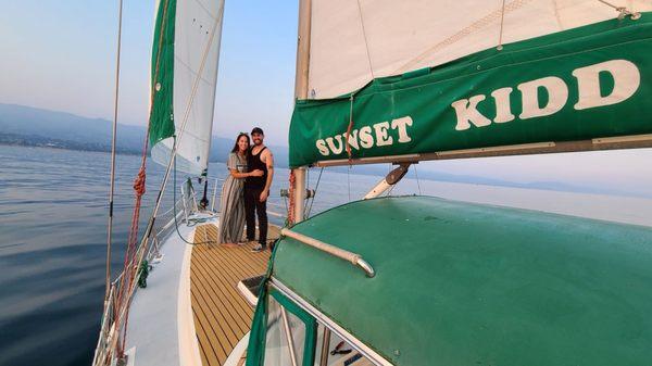 Dennis (our captain) took this photo for us! He made sure to catch some wind in the sails for us!