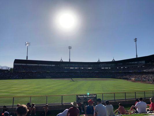 Left field grassy area