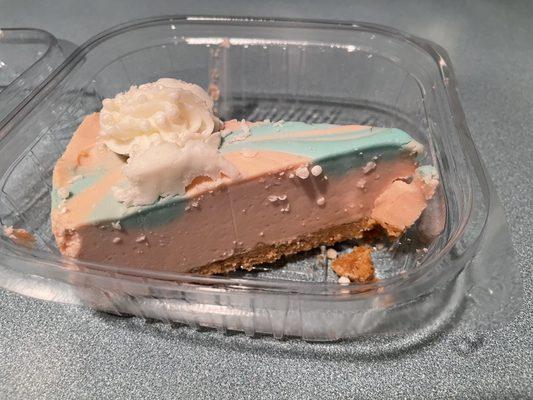 Cotton Candy Cheesecake Slice