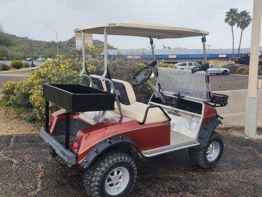 Customized golf cart (box tray on back)