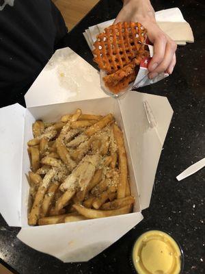 SWEET POTATO FRIES GARLIC PARM FRIES