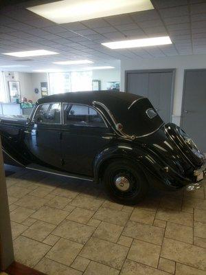 The 1940 BMW in the main office.