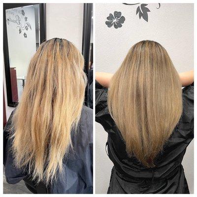 Roots touched up & toned