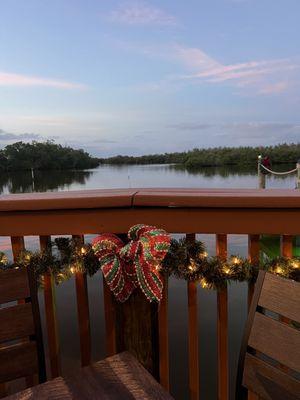 Sunset from out table on the deck