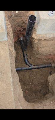 Trenchless sewer pipe replacement + cleanout install