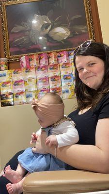 My daughter and her sweet baby, while she gets her pedi.