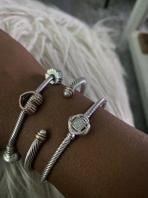 David Yurman cable classic bracelet Rose gold & infinity bracelet with diamonds....