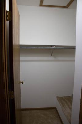 Closet in the largest of 2 bedrooms