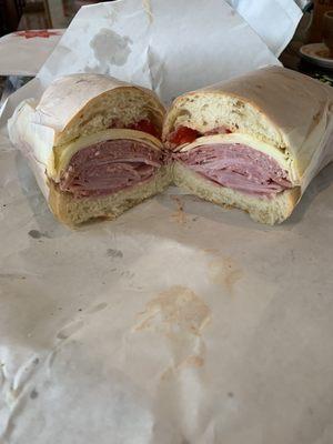 The Italian sandwich. What a pile of meat and such a great value!