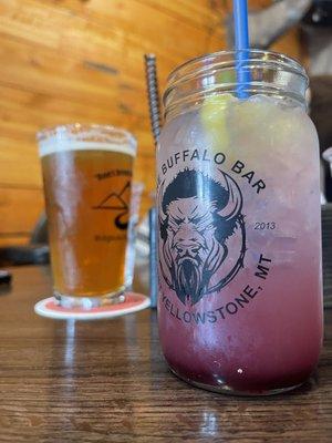 Huckleberry lemonade and IPA