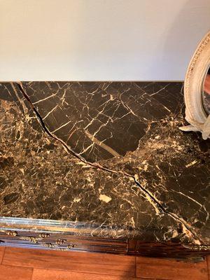 Fractured marble top