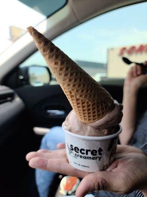 1 scoop of chocolate hazelnut