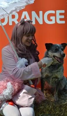 Me and a friendly mascot at Pet Day 2015