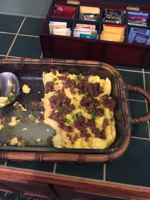 Sausage and scrambled eggs