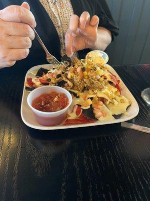 Chicken nachos appetizer