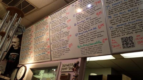 One of the menu boards at Circles On The Square in Wilkes-Barre