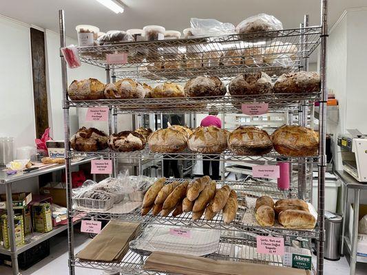 Fresh loaves of bread