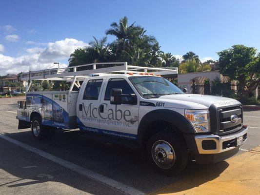 One of our response trucks used to service our properties when we arrive!