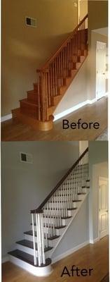 My stairway before and after pic, beautiful work had been done by Tu and his crew!