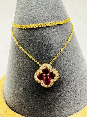 Ruby and diamond pendant