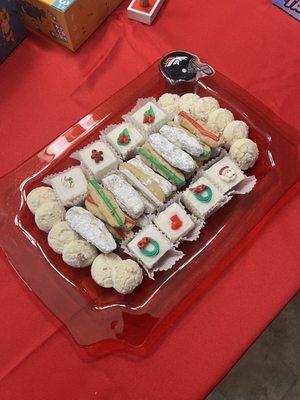 Petit fours, finger nut cookies and divinity cookies