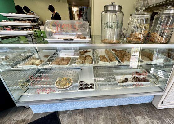 Display case of scones and cookies