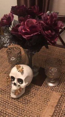 Cool skull with butterflies - $9.99 can't beat for a little Glam Halloween decor